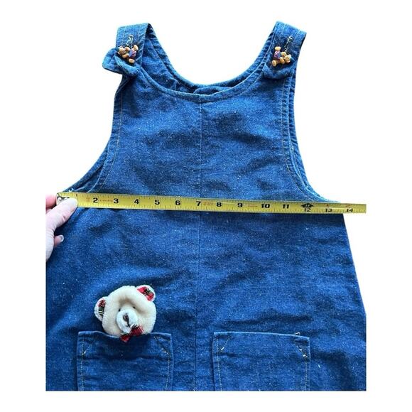 Vintage denim teddy bear kids dress 5-6 year - Picture 7 of 9